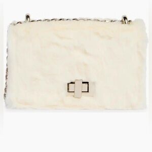 STEVE MADDEN Broy Faux Fur Mini Chalk Crossbody Bag NWT